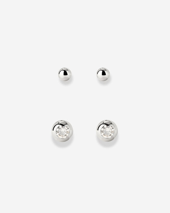 Delicate Gleam Stud Bundle Silber