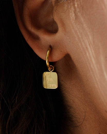 You are loved Hoop Set Small Gold