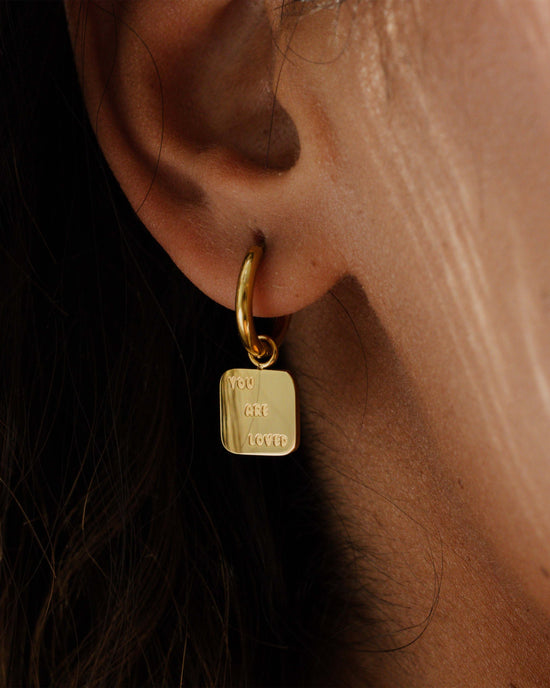 You are loved Hoop Set Small Gold