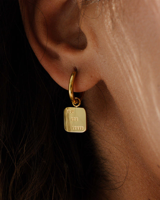 You are loved Hoop Set Small Gold