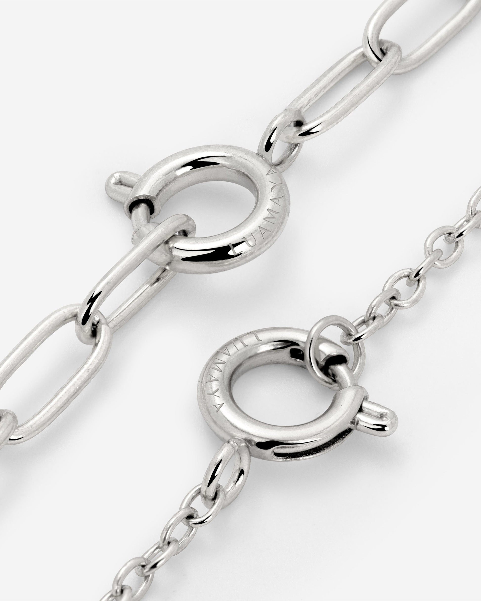 Oval Links Charm Necklace Silber