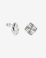 Granny Button Studs Small Silber