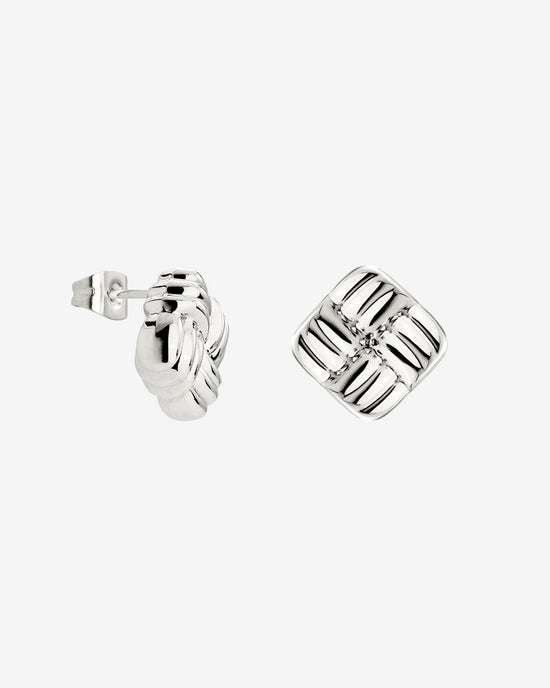 Granny Button Studs Small Silber