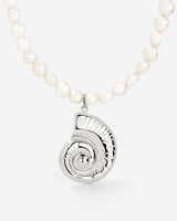 Ammonite Pearl Necklace Silber