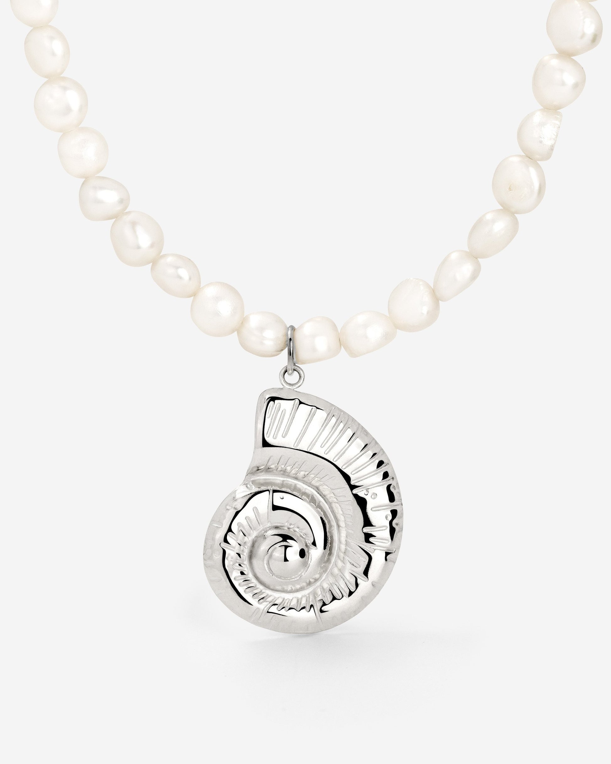 Ammonite Pearl Necklace Silber