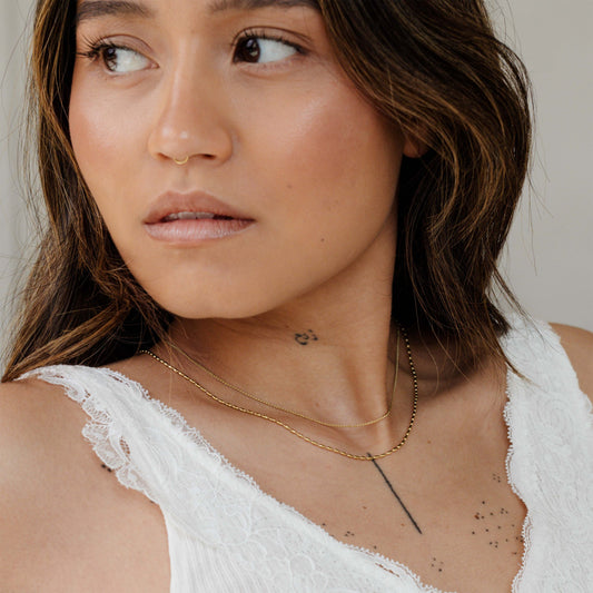 Droplet Double Necklace Gold