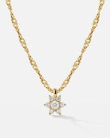 Sparkling White Petal Necklace Gold