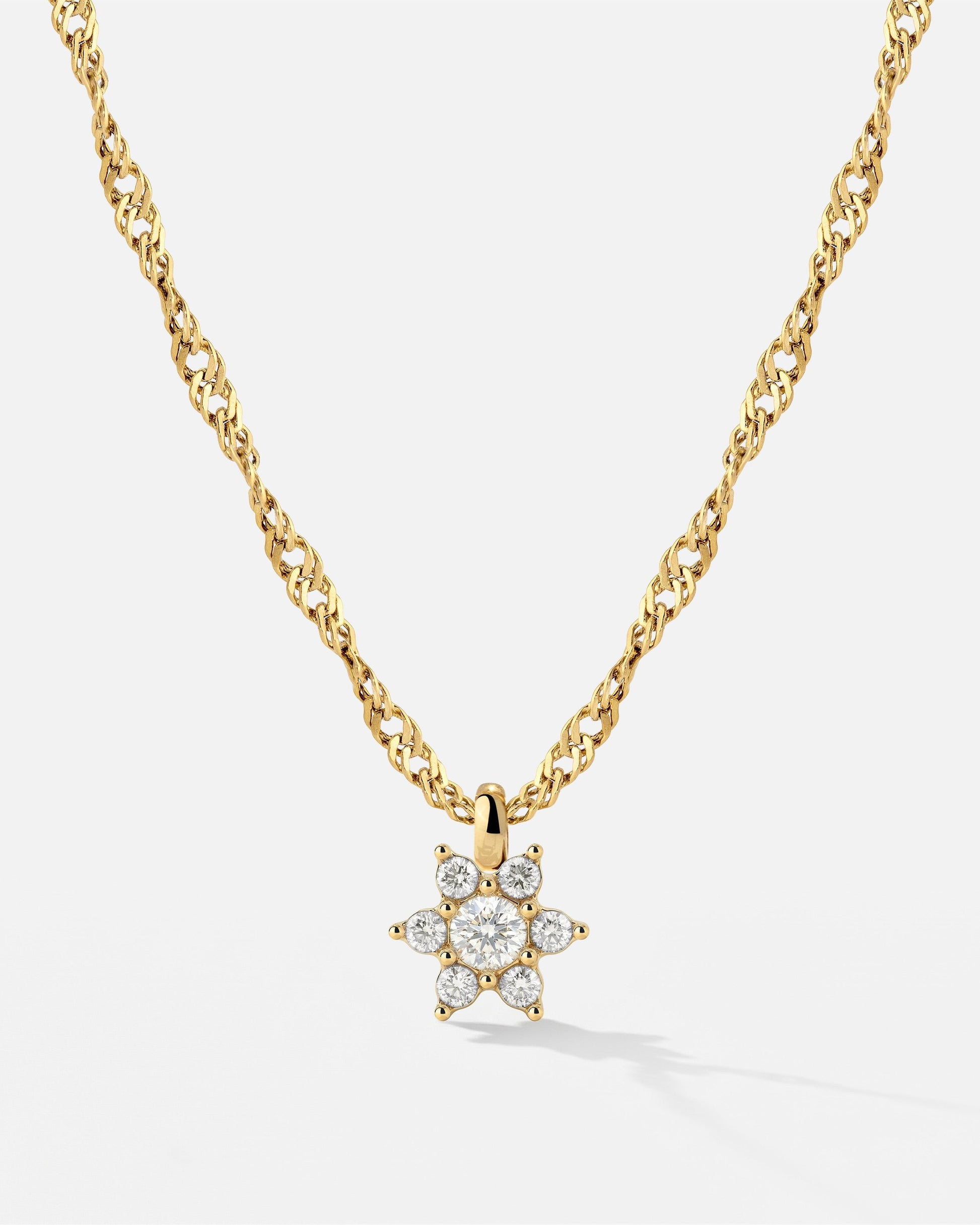 Sparkling White Petal Necklace Gold