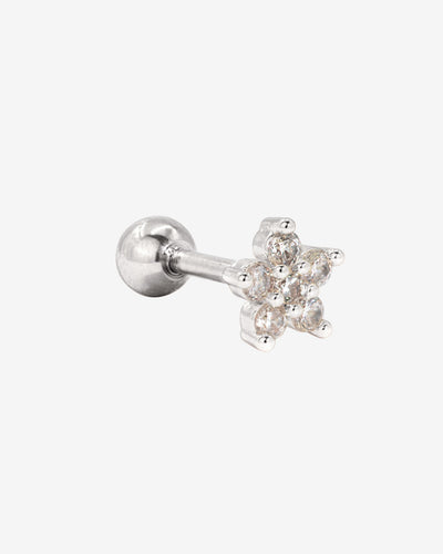 Radiant Flower Piercing Stud Silber