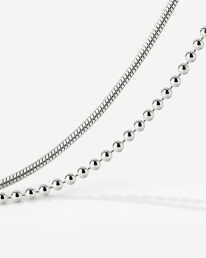 Duo Beads Bracelet Silber
