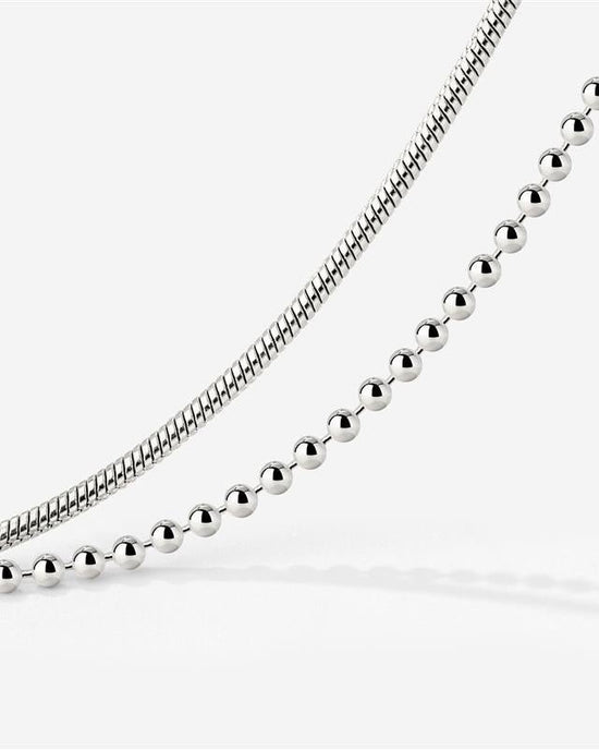 Duo Beads Bracelet Silber