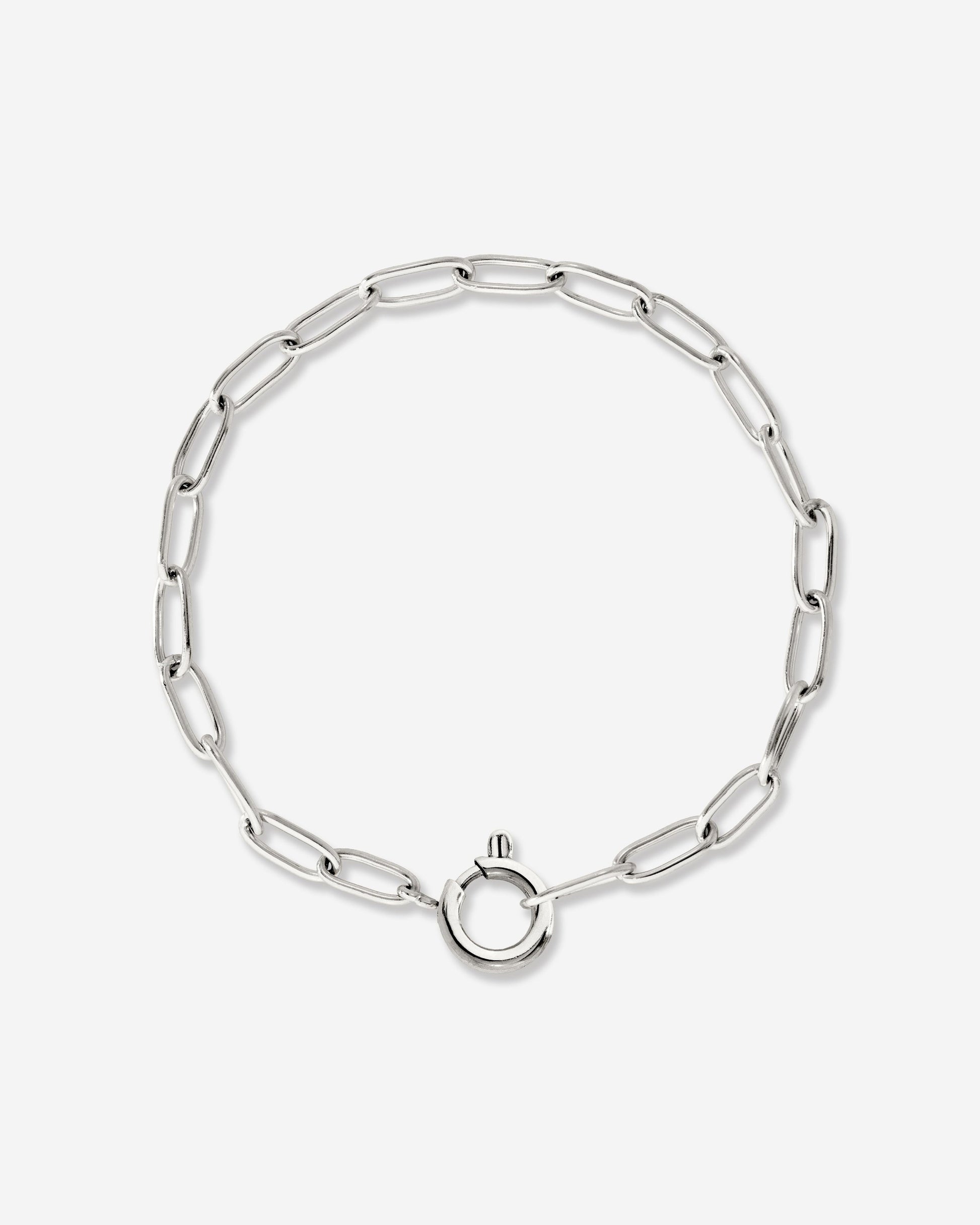 Oval Links Charm Bracelet Silber