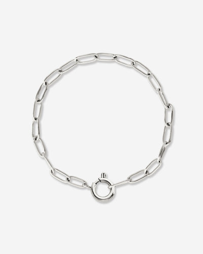 Oval Links Charm Bracelet Silber