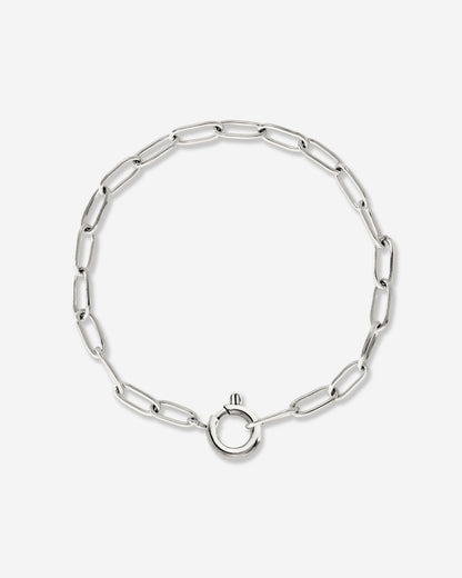 Oval Links Charm Bracelet Silber