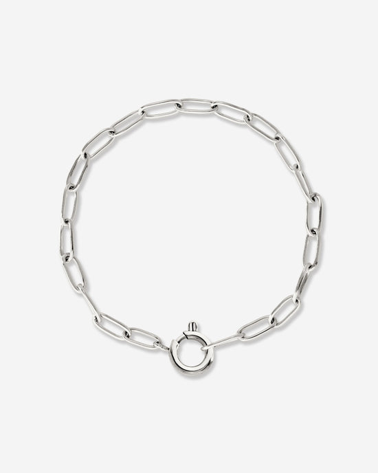 Oval Links Charm Bracelet Silber