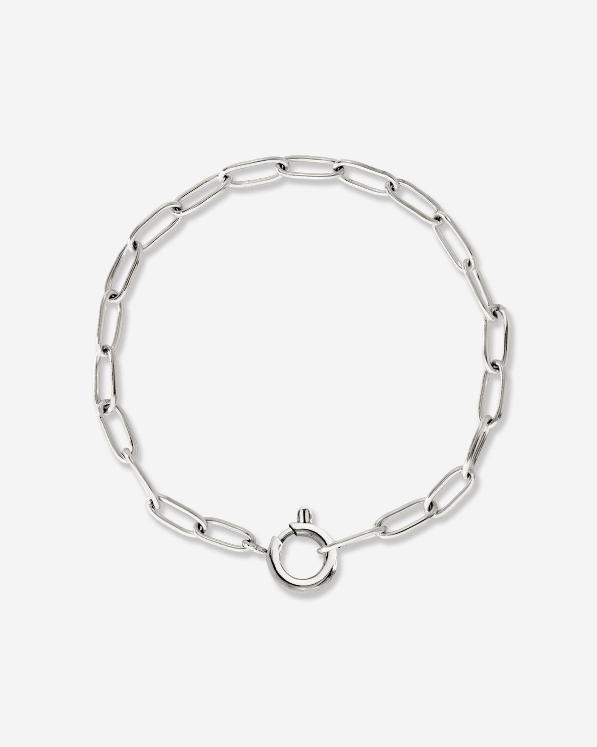 Oval Links Charm Bracelet Silber