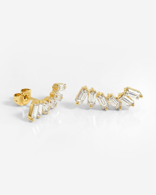 Glam Earclimber Studs Gold