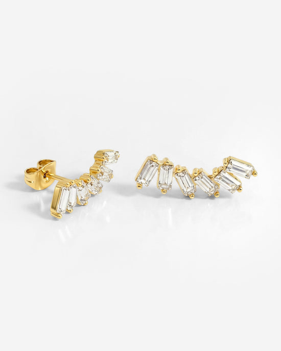 Glam Earclimber Studs Gold