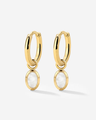 Mother of Pearls Hoop Set Gold