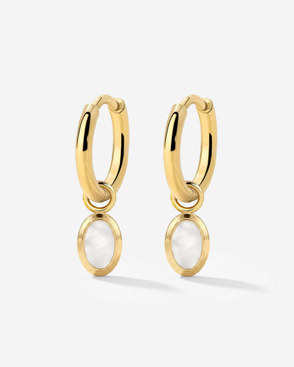 Mother of Pearls Hoop Set Gold
