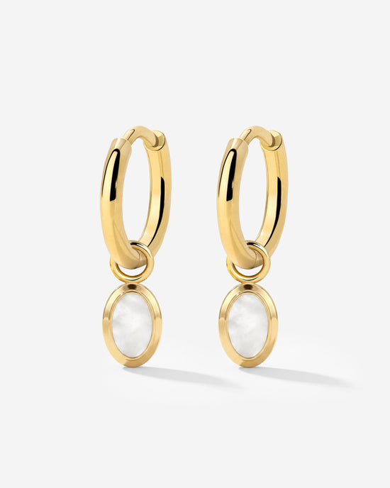 Mother of Pearls Hoop Set Gold
