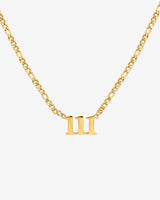 Angel Number Necklace Gold 111