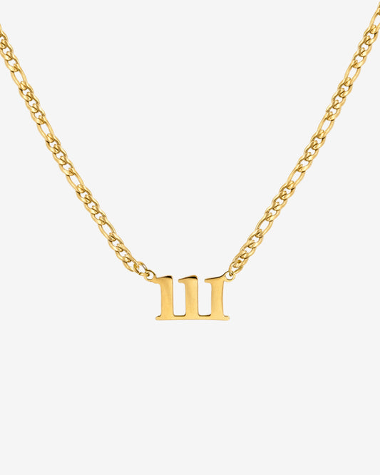 Angel Number Necklace Gold 111