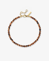 Tiger's Eye Bead Bracelet Gold