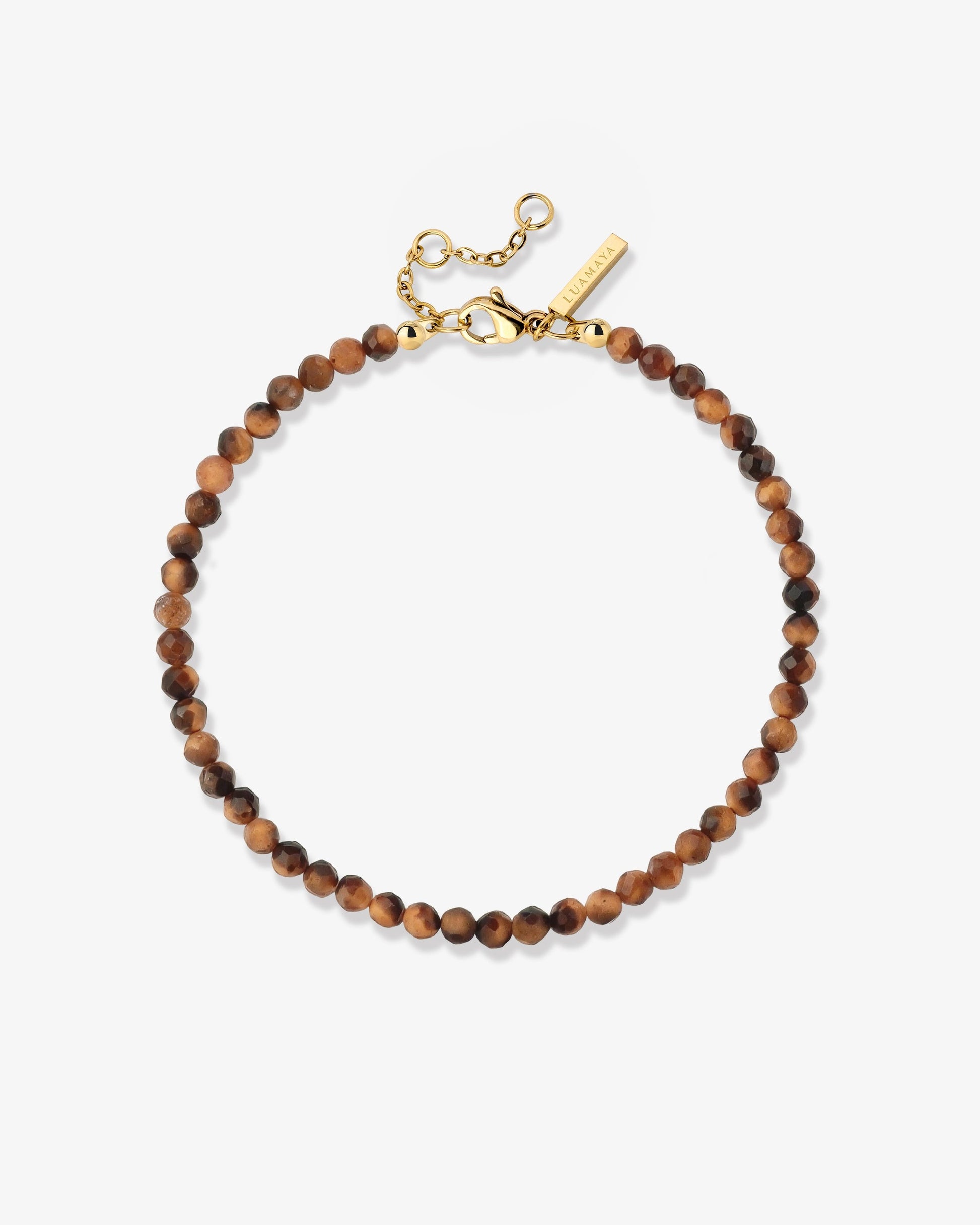 Tiger's Eye Bead Bracelet Gold