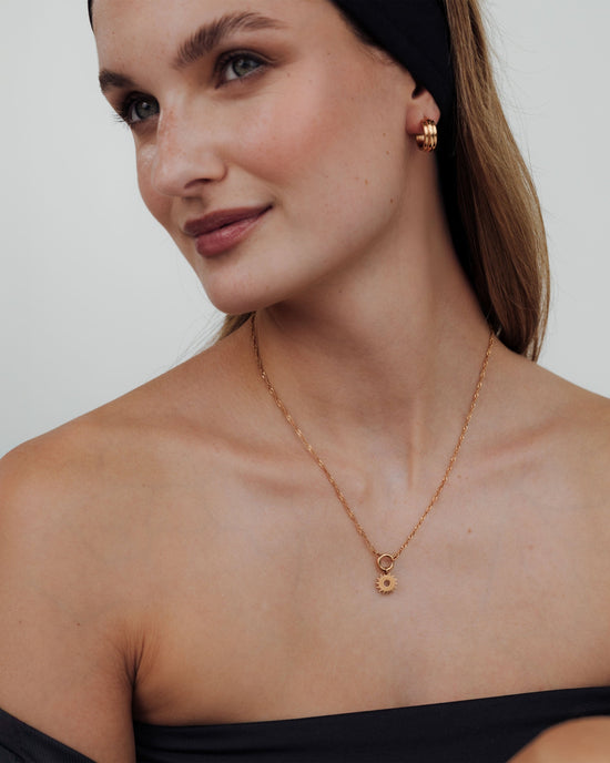 Sun Ray Singapore Chain Necklace Set Roségold