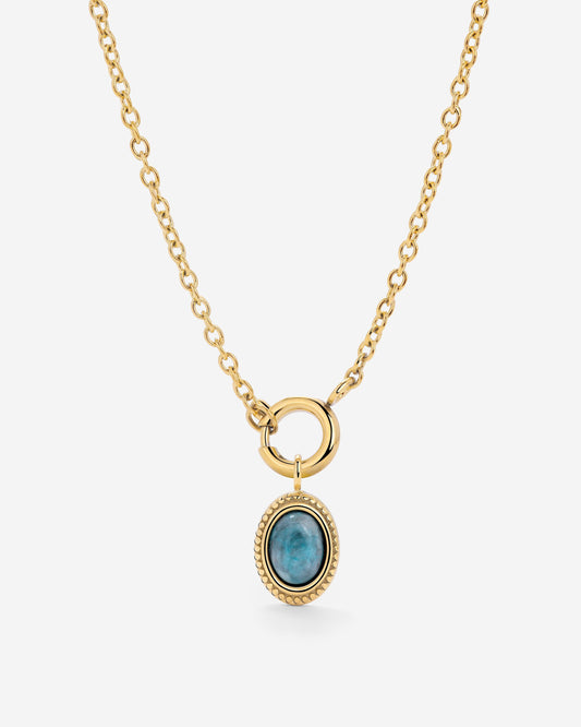 Ocean Agate Classic Chain Necklace Set Gold