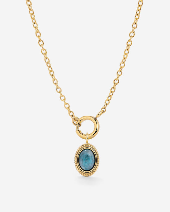Ocean Agate Classic Chain Necklace Set Gold