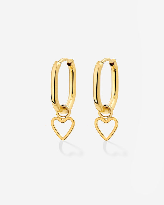 Light Heart Oval Hoopies Gold