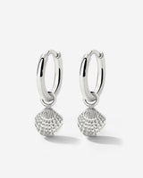 Cute Shell Hoop Set Silber