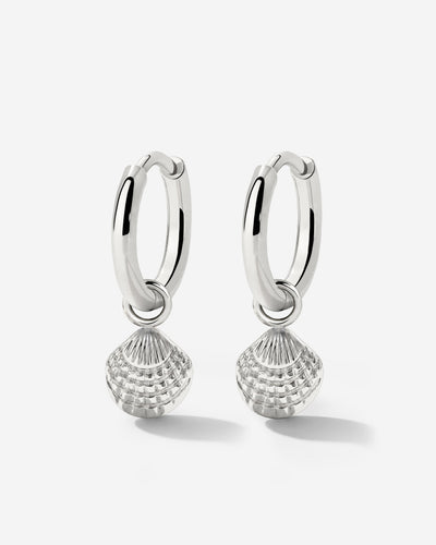 Cute Shell Hoop Set Silber