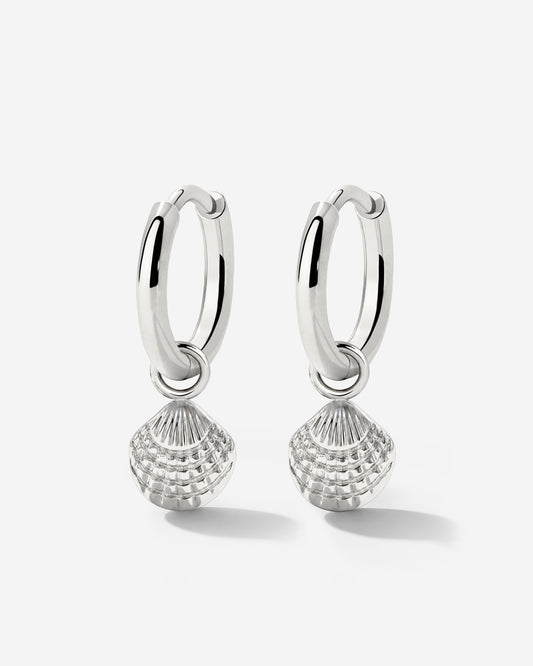 Cute Shell Hoop Set Silber