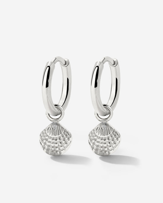 Cute Shell Hoop Set Silber