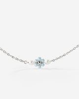 Forever Blue Daisy Necklace Silber