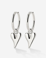 Flowy Heart Hoop Set Medium Silber