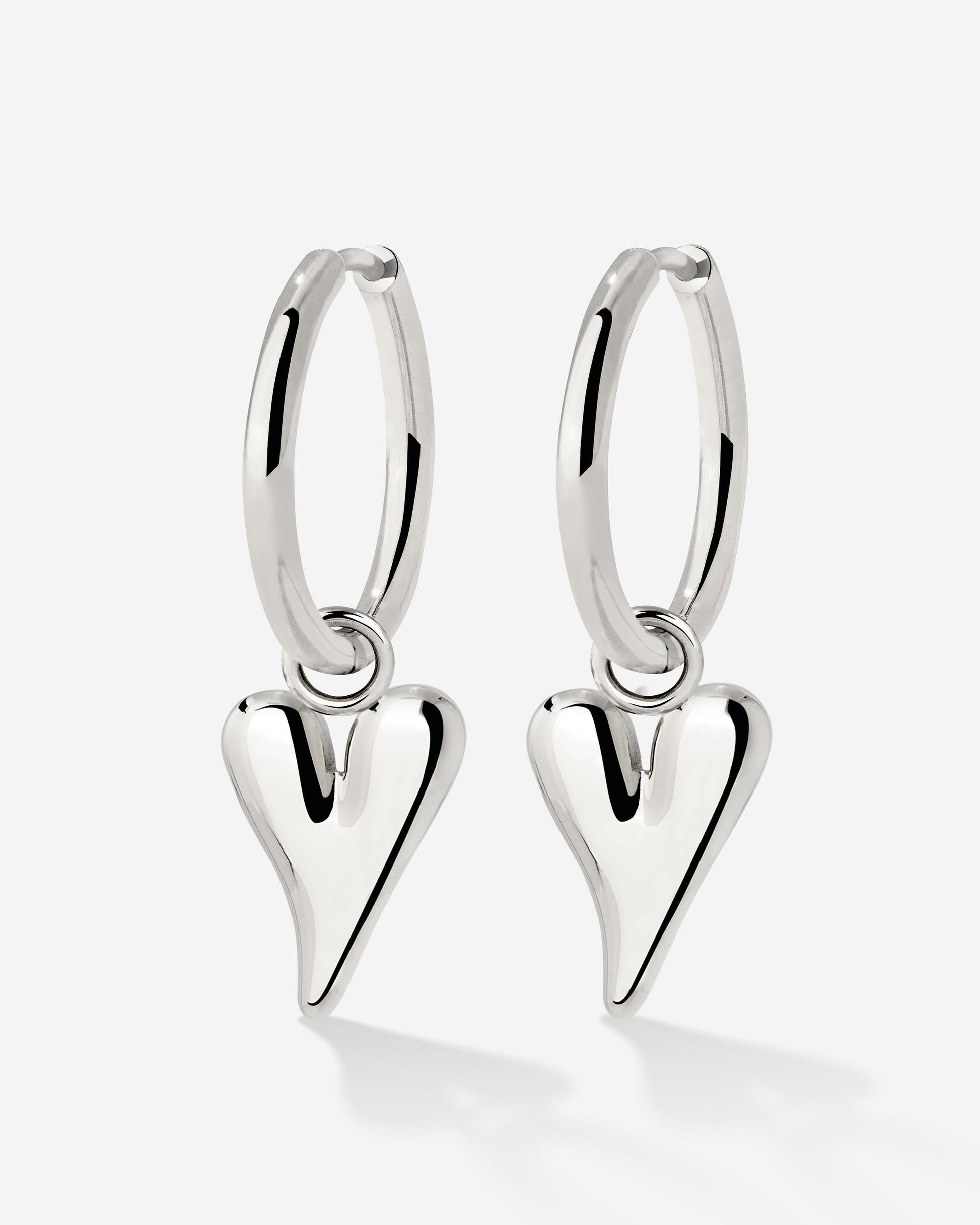 Flowy Heart Hoop Set Medium Silber