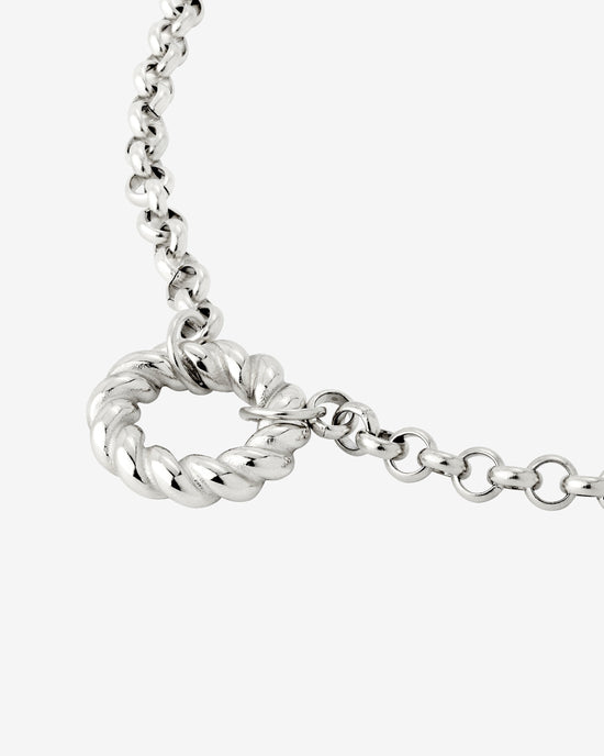 Twisted Donut Necklace Silber