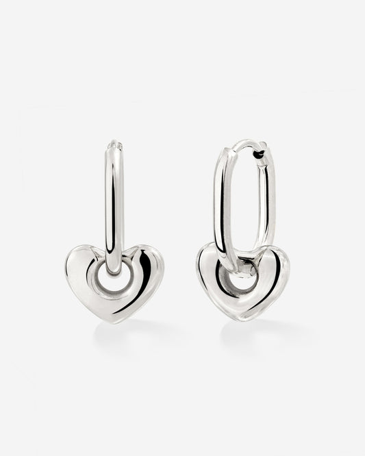 Phat Heart Oval Hoop Set Baby Silber