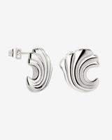 Bold Wave Studs Silber