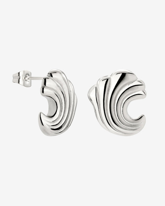 Bold Wave Studs Silber