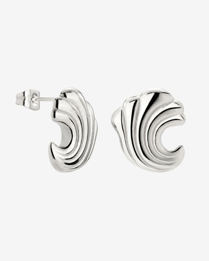 Bold Wave Studs Silber