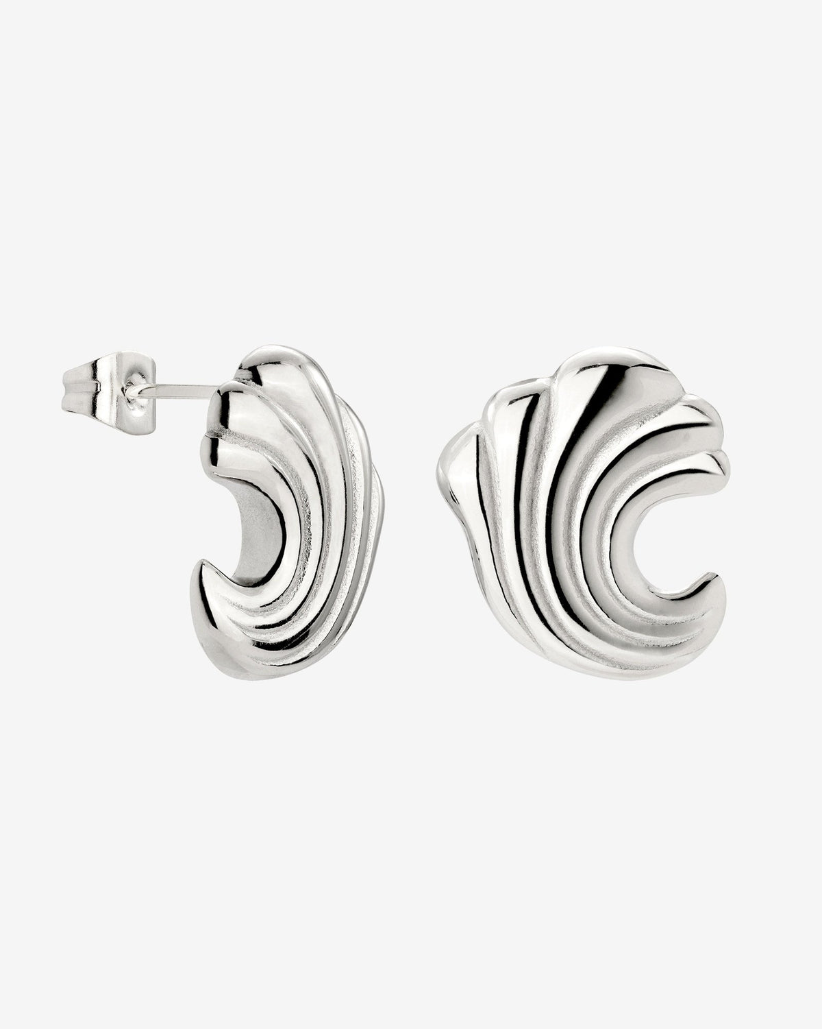 Bold Wave Studs Silber
