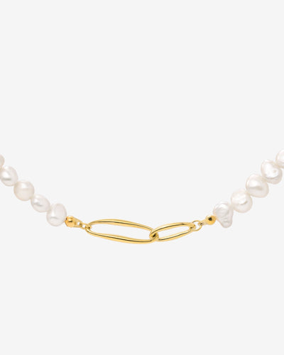 Fluidity Pearl Necklace Gold