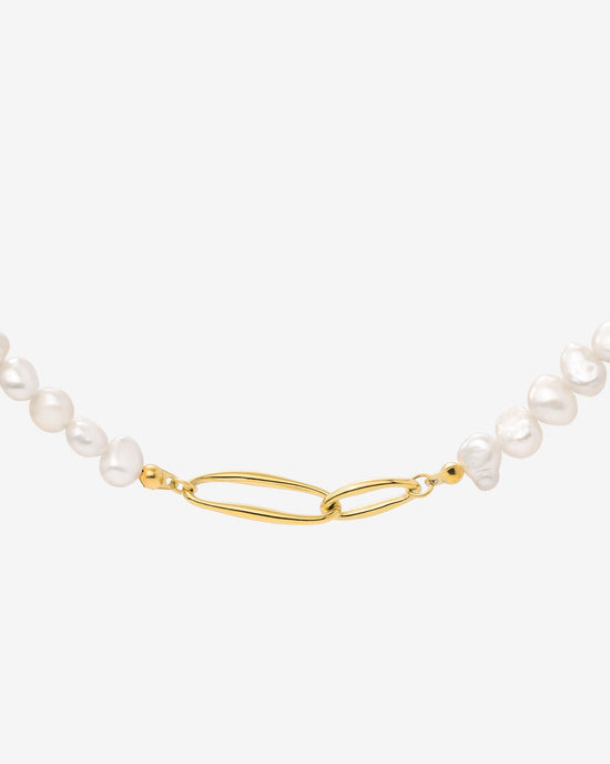 Fluidity Pearl Necklace Gold