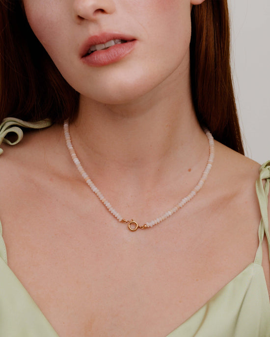 Blushstone Charm Necklace Roségold