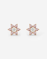 Sparkling Pink Petal Studs Roségold